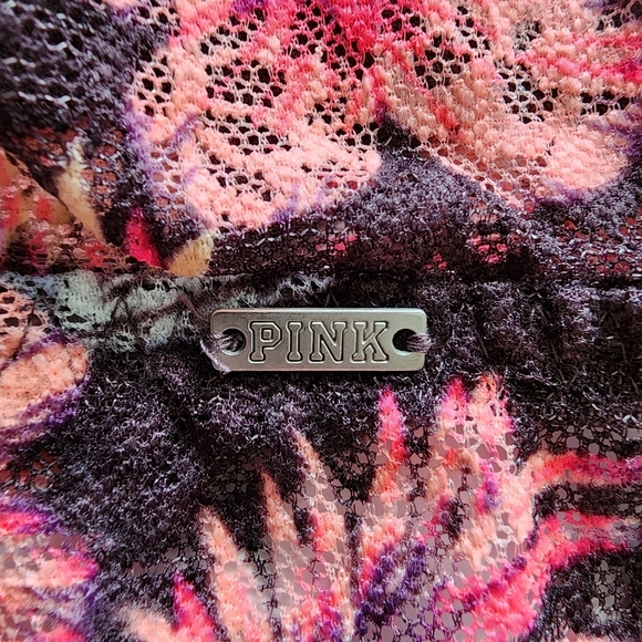 Victoria’s Secret PINK Floral Lace Strappy Bralette Medium Tropical Print - Picture 6 of 10